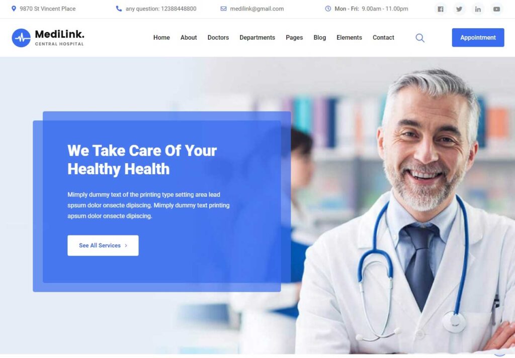 Medilink - Medical Website design