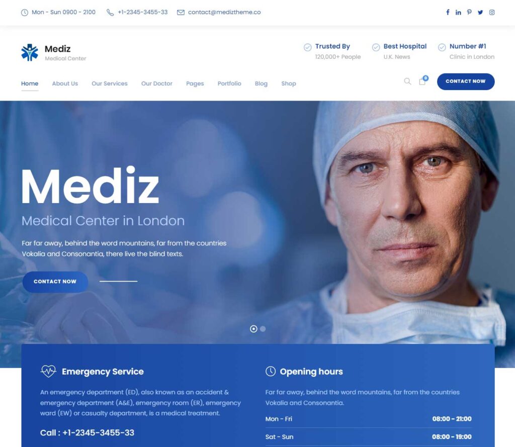 Mediz - Medical Website Design